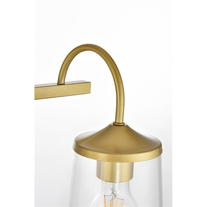 Living District Avani 4-Light Iron & Glass Bath Sconce in Brass and Clear