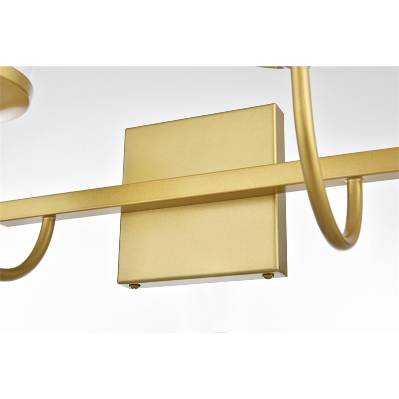 Living District Avani 4-Light Iron & Glass Bath Sconce in Brass and Clear
