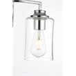 Living District Ronnie 2-Light Iron & Glass Bath Sconce in Chrome/Clear