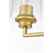 Living District Ronnie 2-Light Iron & Glass Bath Sconce in Brass/Clear