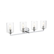 Living District Mayson 4-Light Iron & Glass Bath Sconce in Chrome/Clear
