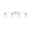 Living District Mayson 4-Light Iron & Glass Bath Sconce in Chrome/Clear