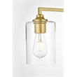 Living District Mayson 4-Light Iron & Glass Bath Sconce in Brass/Clear