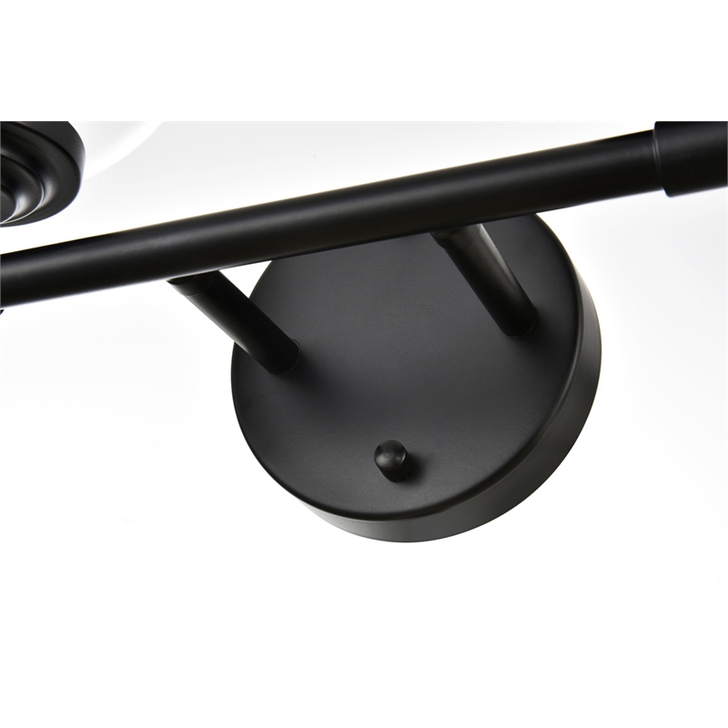 Living District Ingrid 2-Light Iron & Glass Bath Sconce in Black & Clear