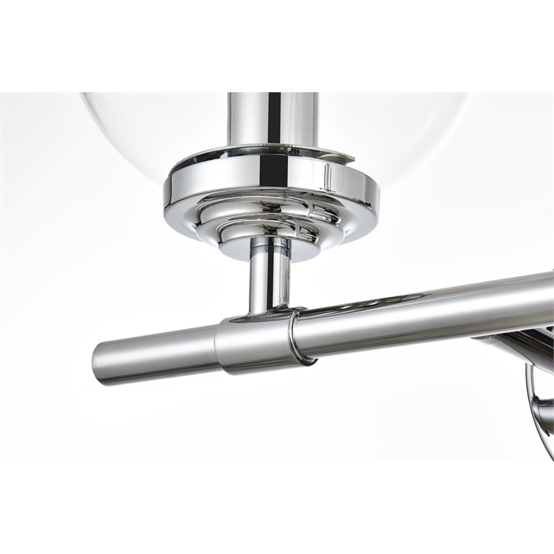 Living District Ingrid 2-Light Iron & Glass Bath Sconce in Chrome and Clear
