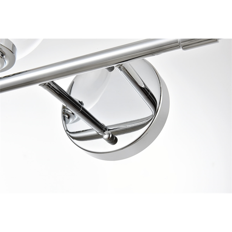 Living District Ingrid 2-Light Iron & Glass Bath Sconce in Chrome and Clear