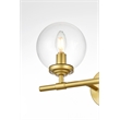 Living District Ingrid 2-Light Iron & Glass Bath Sconce in Brass & Clear