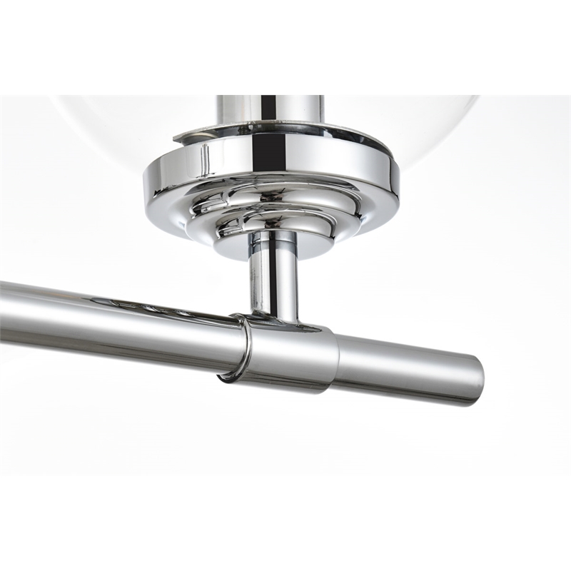 Living District Ingrid 3-Light Iron & Glass Bath Sconce in Chrome and Clear