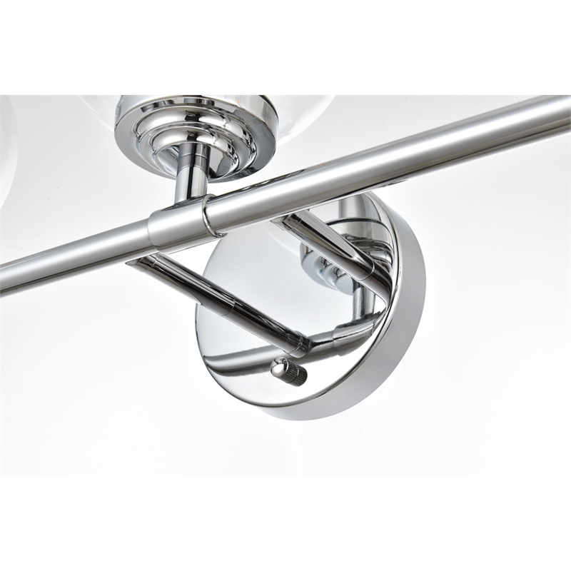 Living District Ingrid 3-Light Iron & Glass Bath Sconce in Chrome and Clear