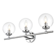 Living District Ingrid 3-Light Iron & Glass Bath Sconce in Chrome and Clear