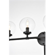 Living District Ingrid 4-Light Iron & Glass Bath Sconce in Black and Clear