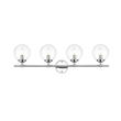 Living District Ingrid 4-Light Iron & Glass Bath Sconce in Chrome and Clear
