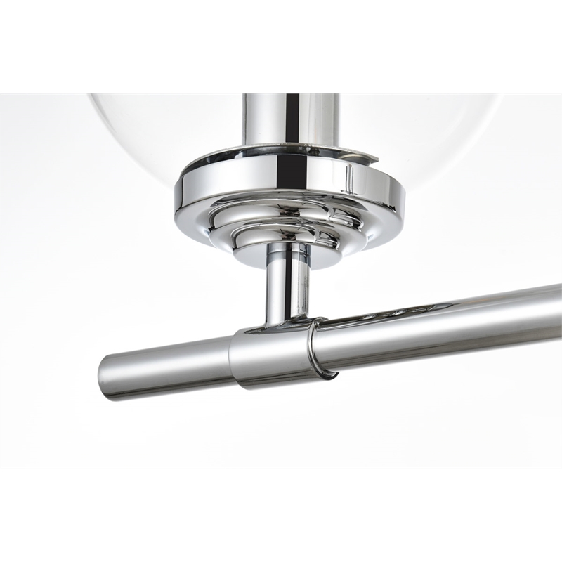 Living District Ingrid 4-Light Iron & Glass Bath Sconce in Chrome and Clear