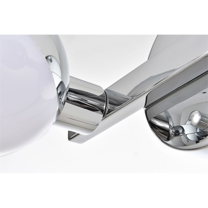 Living District Majesty 2-Light Metal Bath Sconce in Chrome/Frosted White