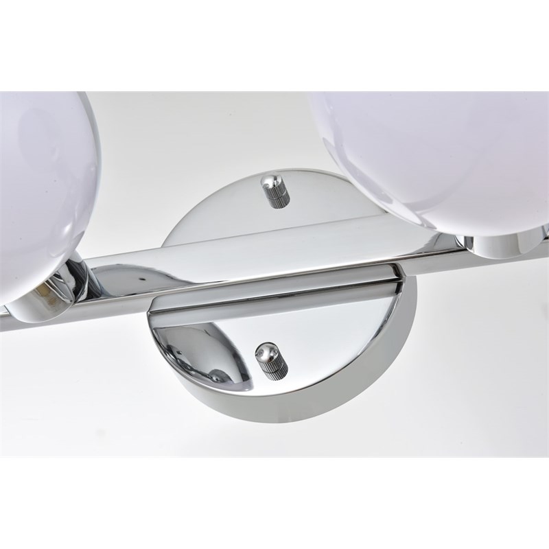 Living District Majesty 2-Light Metal Bath Sconce in Chrome/Frosted White