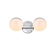 Living District Majesty 2-Light Metal Bath Sconce in Chrome/Frosted White