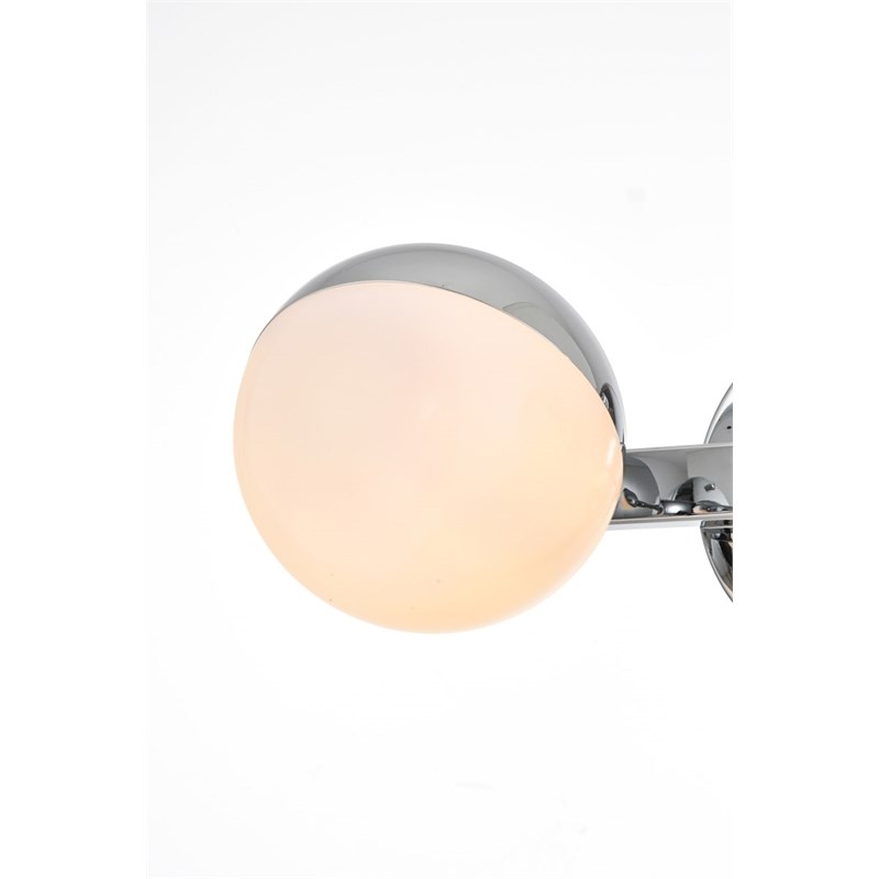 Living District Majesty 2-Light Metal Bath Sconce in Chrome/Frosted White