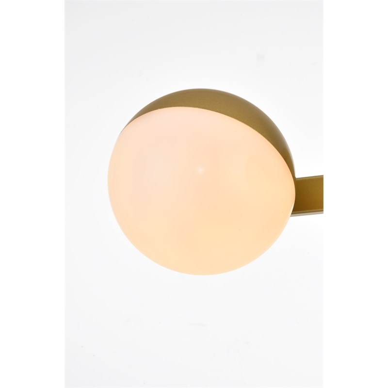 Living District Majesty 2-Light Metal Bath Sconce in Brass/Frosted White