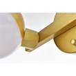 Living District Majesty 2-Light Metal Bath Sconce in Brass/Frosted White