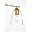Living District Harris 4-Light Iron & Glass Bath Sconce in Brass/Clear