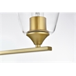 Living District Harris 4-Light Iron & Glass Bath Sconce in Brass/Clear