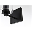 Living District Kacey 1-Light Iron & Glass Bath Sconce in Black/Clear