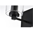 Living District Kacey 1-Light Iron & Glass Bath Sconce in Black/Clear