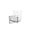 Living District Kacey 1-Light Iron & Glass Bath Sconce in Chrome/Clear