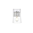 Living District Kacey 1-Light Iron & Glass Bath Sconce in Chrome/Clear