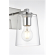 Living District Kacey 1-Light Iron & Glass Bath Sconce in Chrome/Clear