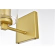 Living District Kacey 1-Light Iron & Glass Bath Sconce in Brass/Clear