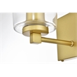 Living District Kacey 1-Light Iron & Glass Bath Sconce in Brass/Clear