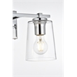Living District Kacey 2-Light Iron & Glass Bath Sconce in Chrome/Clear