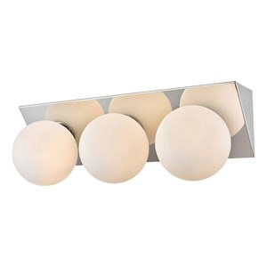 Living District Jillian 3-Light Iron & Glass Bath Sconce in Chrome/Frosted White
