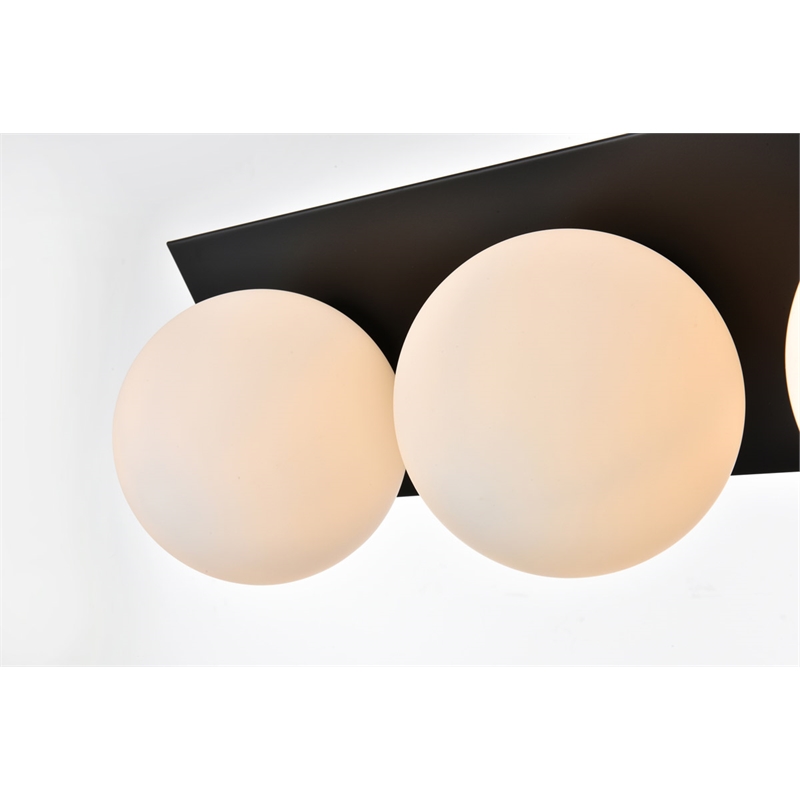 Living District Jillian 4-Light Iron & Glass Bath Sconce in Black/Frosted White