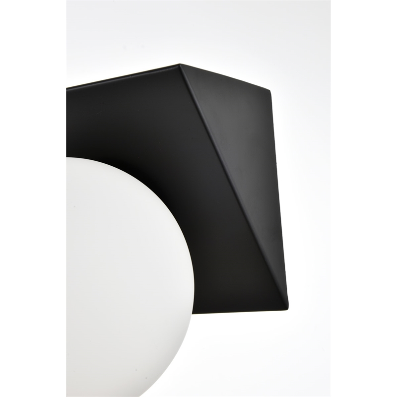 Living District Jillian 4-Light Iron & Glass Bath Sconce in Black/Frosted White