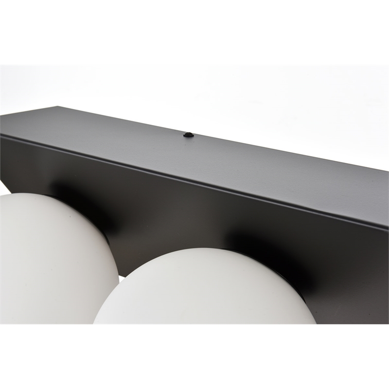 Living District Jillian 4-Light Iron & Glass Bath Sconce in Black/Frosted White