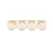 Living District Jillian 4-Light Iron & Glass Bath Sconce in Chrome/Frosted White