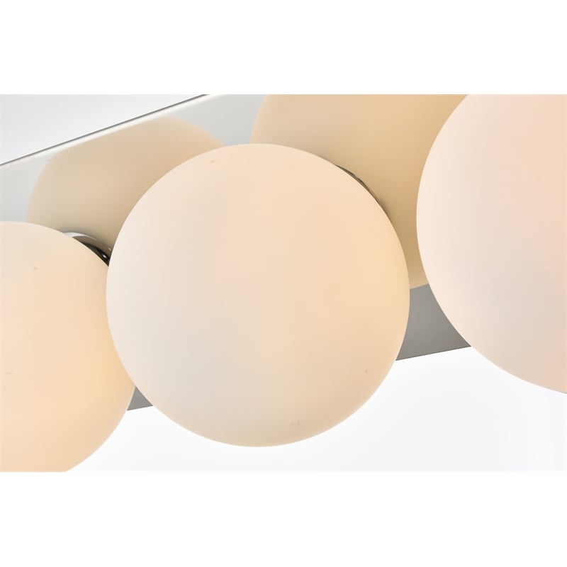 Living District Jillian 4-Light Iron & Glass Bath Sconce in Chrome/Frosted White