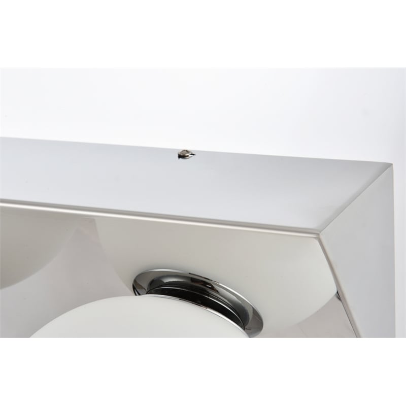 Living District Jillian 4-Light Iron & Glass Bath Sconce in Chrome/Frosted White