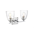 Living District Harris 2-Light Iron & Glass Bath Sconce in Chrome/Clear