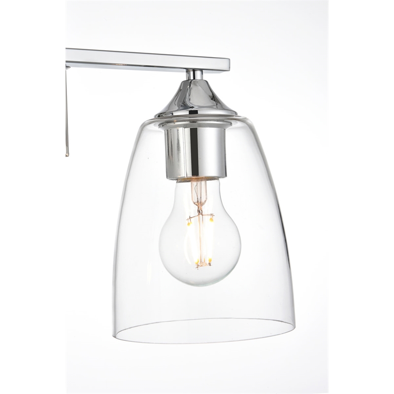 Living District Harris 2-Light Iron & Glass Bath Sconce in Chrome/Clear