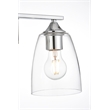 Living District Harris 2-Light Iron & Glass Bath Sconce in Chrome/Clear