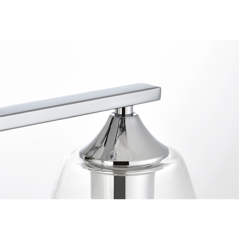 Living District Harris 2-Light Iron & Glass Bath Sconce in Chrome/Clear