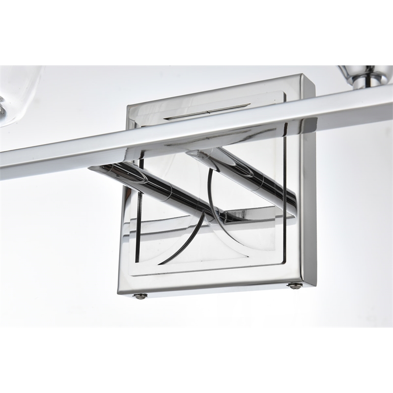 Living District Harris 2-Light Iron & Glass Bath Sconce in Chrome/Clear