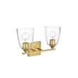 Living District Harris 2-Light Iron & Glass Bath Sconce in Brass/Clear