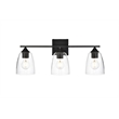 Living District Harris 3-Light Iron & Glass Bath Sconce in Black/Clear