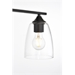 Living District Harris 3-Light Iron & Glass Bath Sconce in Black/Clear