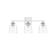 Living District Harris 3-Light Iron & Glass Bath Sconce in Chrome/Clear