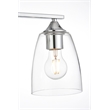 Living District Harris 3-Light Iron & Glass Bath Sconce in Chrome/Clear